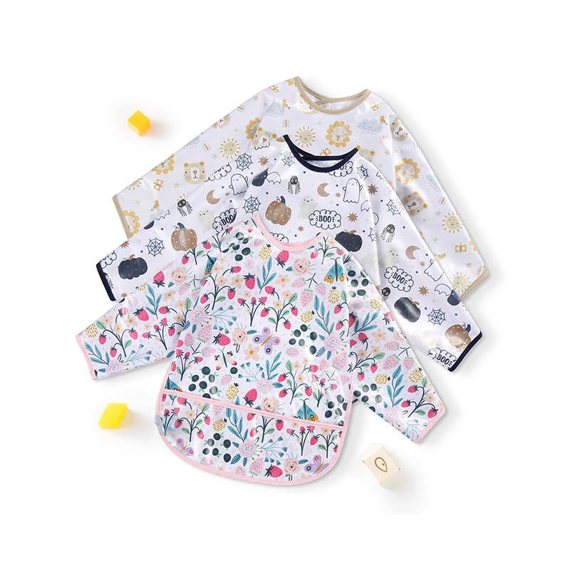 Waterproof PU Long Sleeve Baby Bib