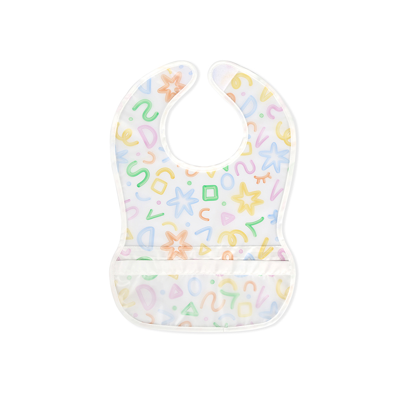 Colorful TPU Baby Bib with Catch Pocket