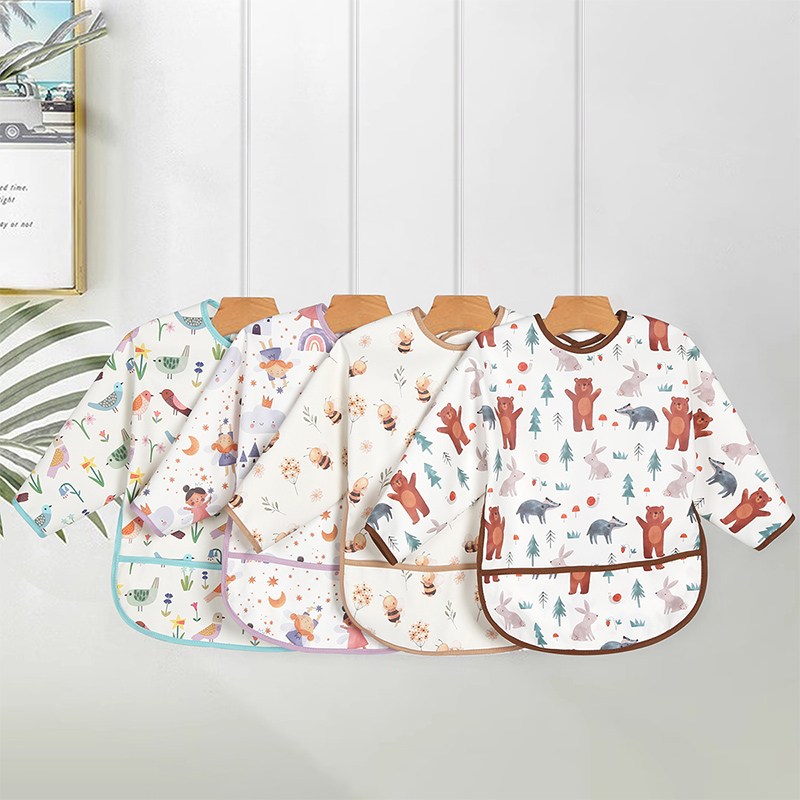 Bee Print Waterproof Sleeve Bib