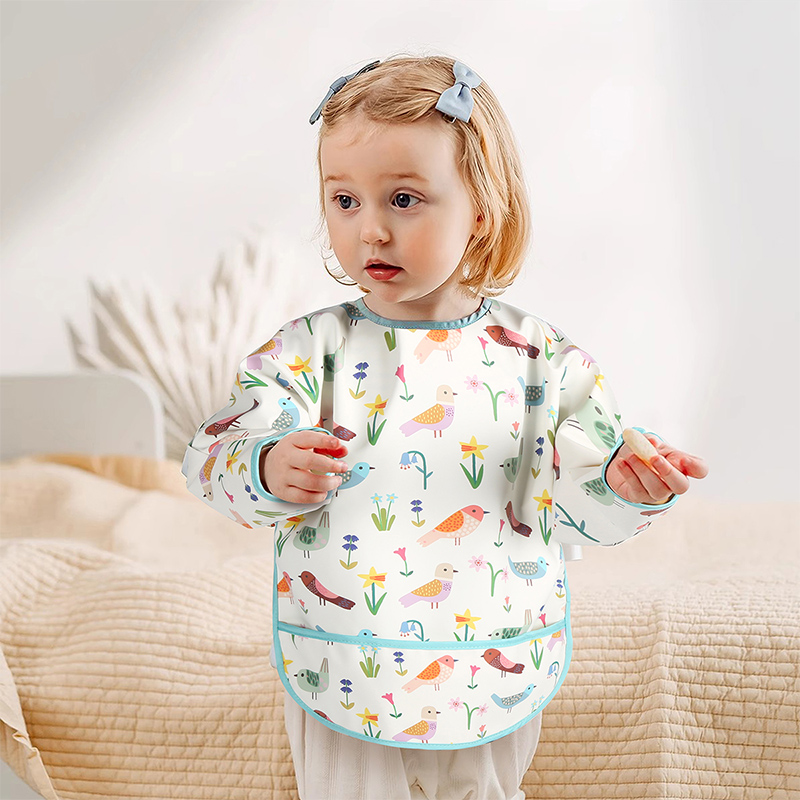 Bee Print Waterproof Sleeve Bib