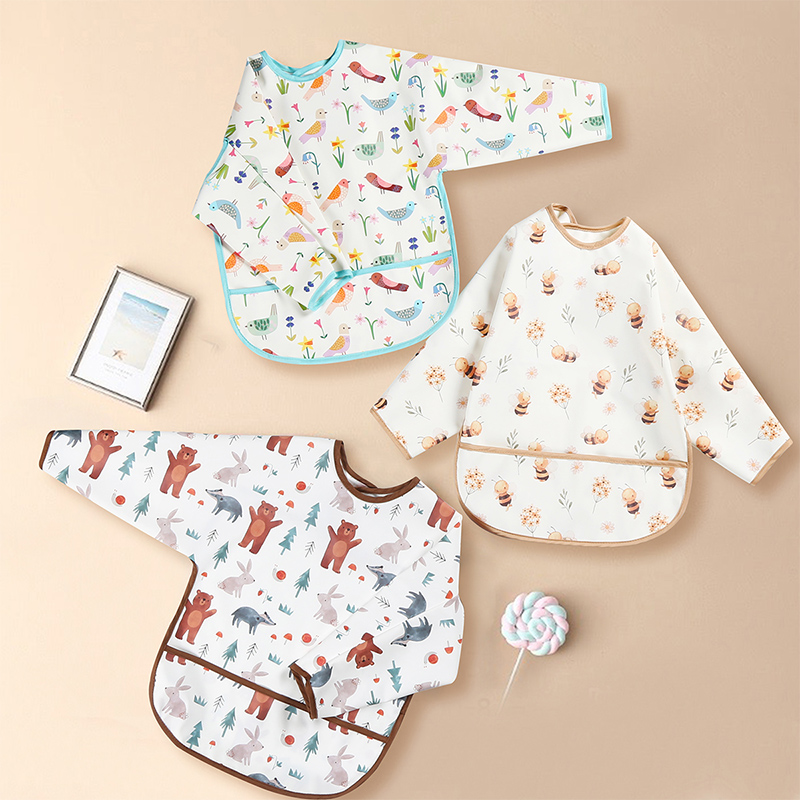 Bee Print Waterproof Sleeve Bib