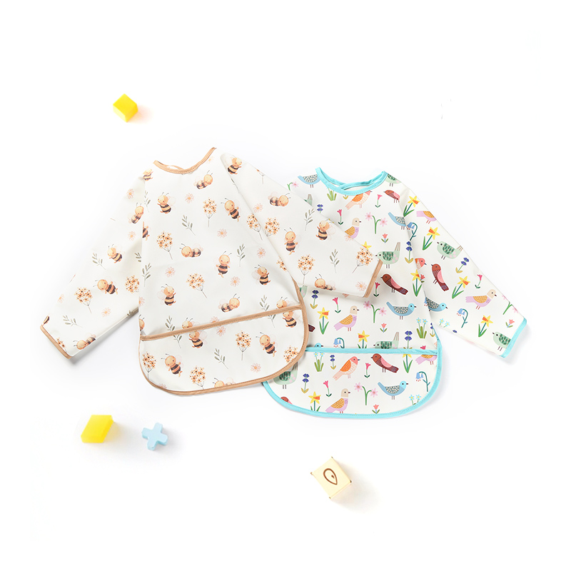 Bee Print Waterproof Sleeve Bib