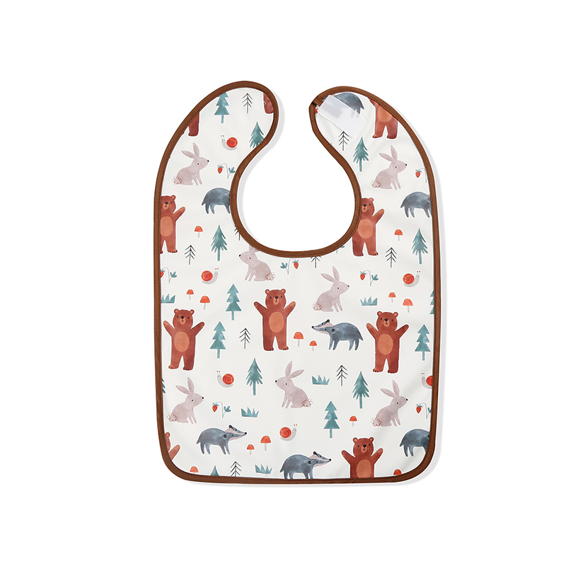 Bird Print Waterproof PU Baby Bib