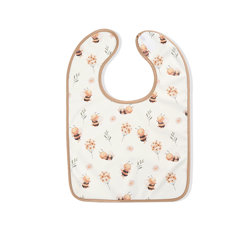 Bird Print Waterproof PU Baby Bib