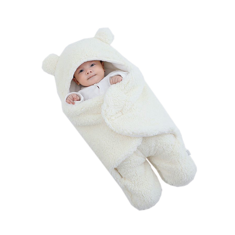 Bear Style Plush Baby Swaddle Blanket