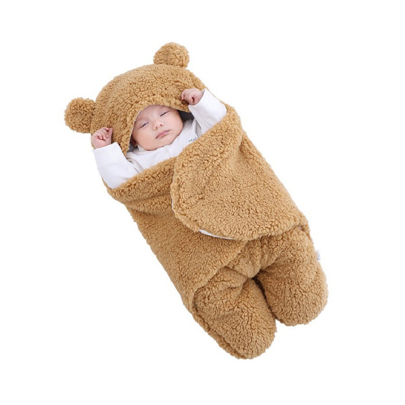 Bear Style Plush Baby Swaddle Blanket