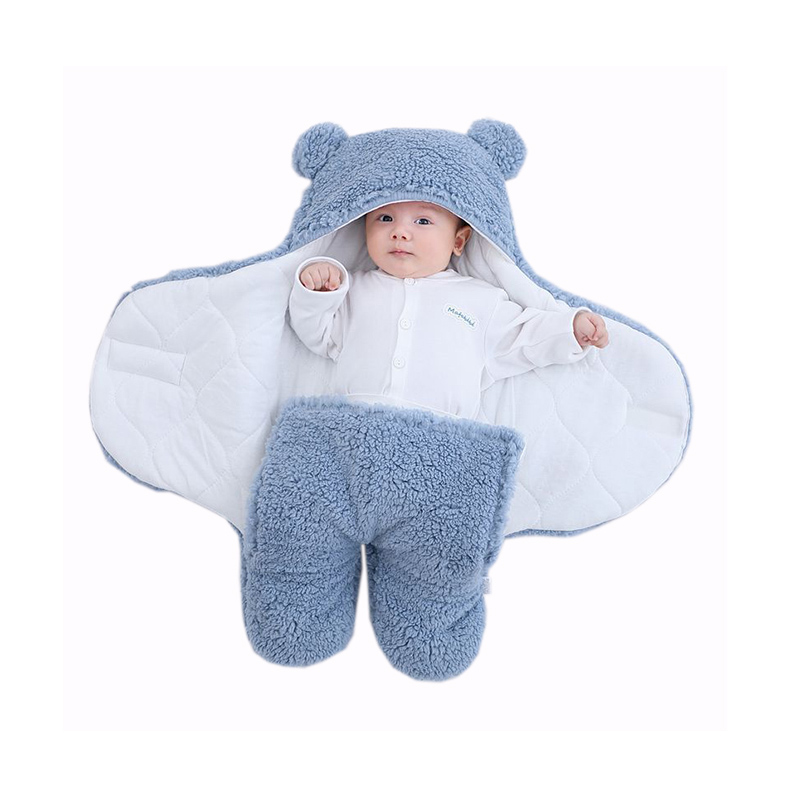 Bear Style Plush Baby Swaddle Blanket