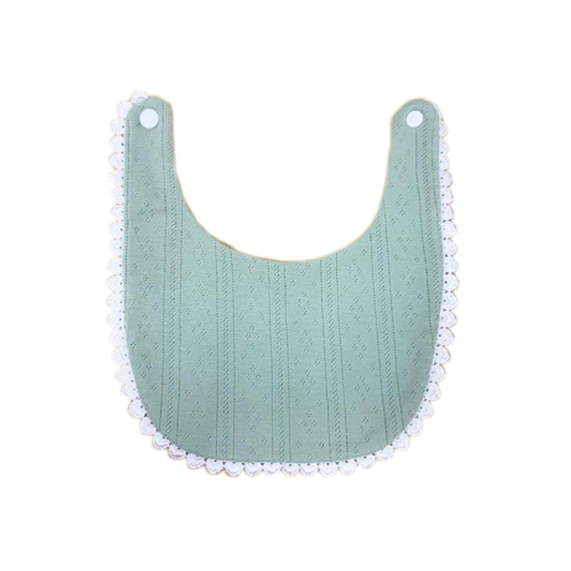 Lace Trim Muslin Newborn Baby Bib