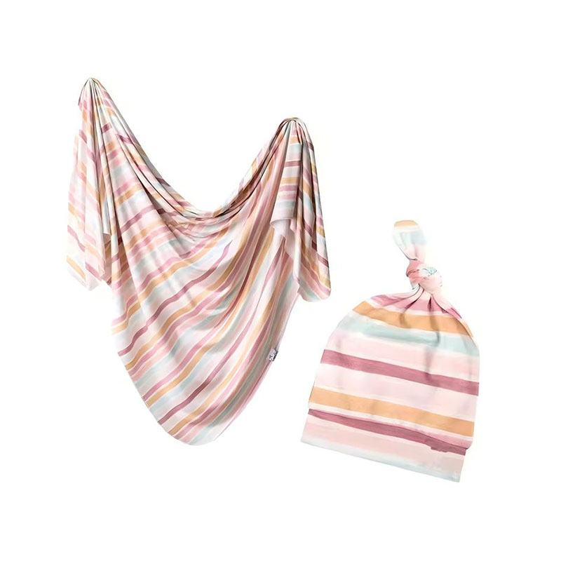 Stretch Bamboo Cotton Baby Swaddle Blanket Soft Infant Receiving Wrap