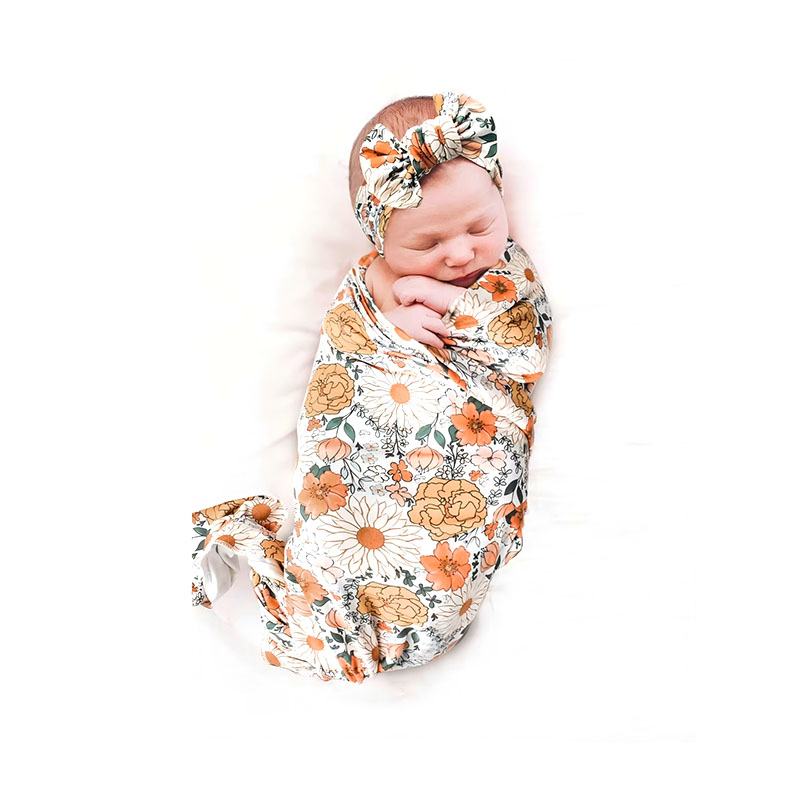 Custom Elastic Baby Swaddle Blanket Soft Spandex Infant Sleep Wrap