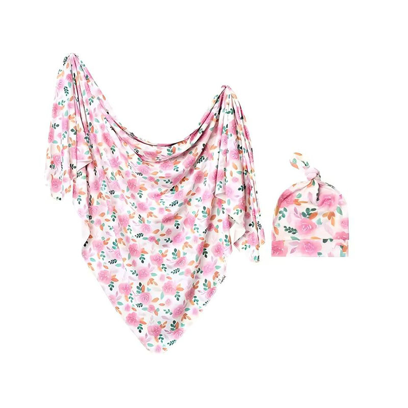 Stretch Bamboo Cotton Baby Swaddle Blanket Soft Infant Receiving Wrap