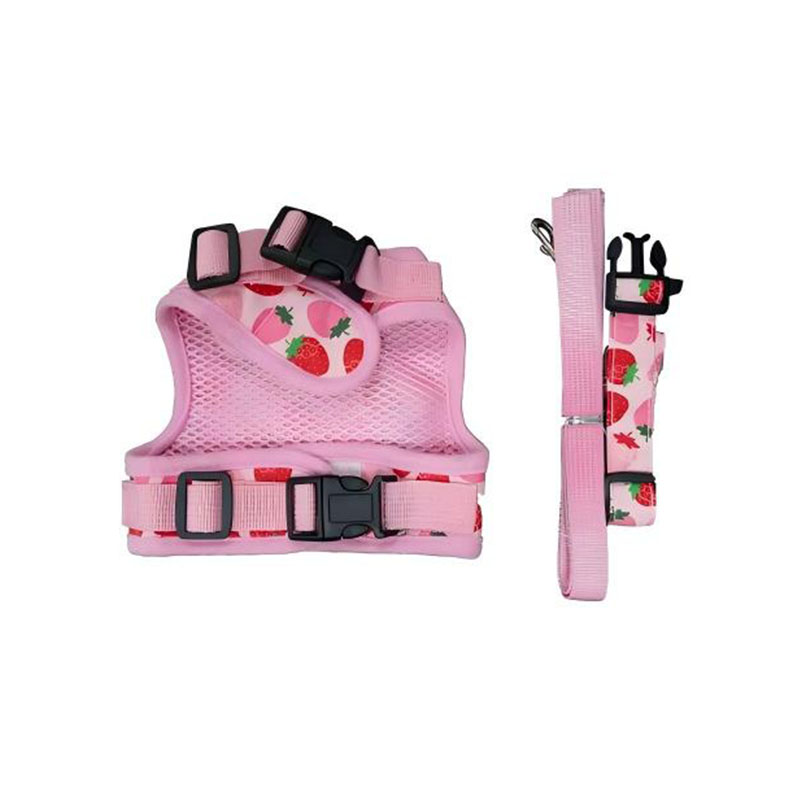 Anti Escape Cat Harness Adjustable Strawberry Walking Vest
