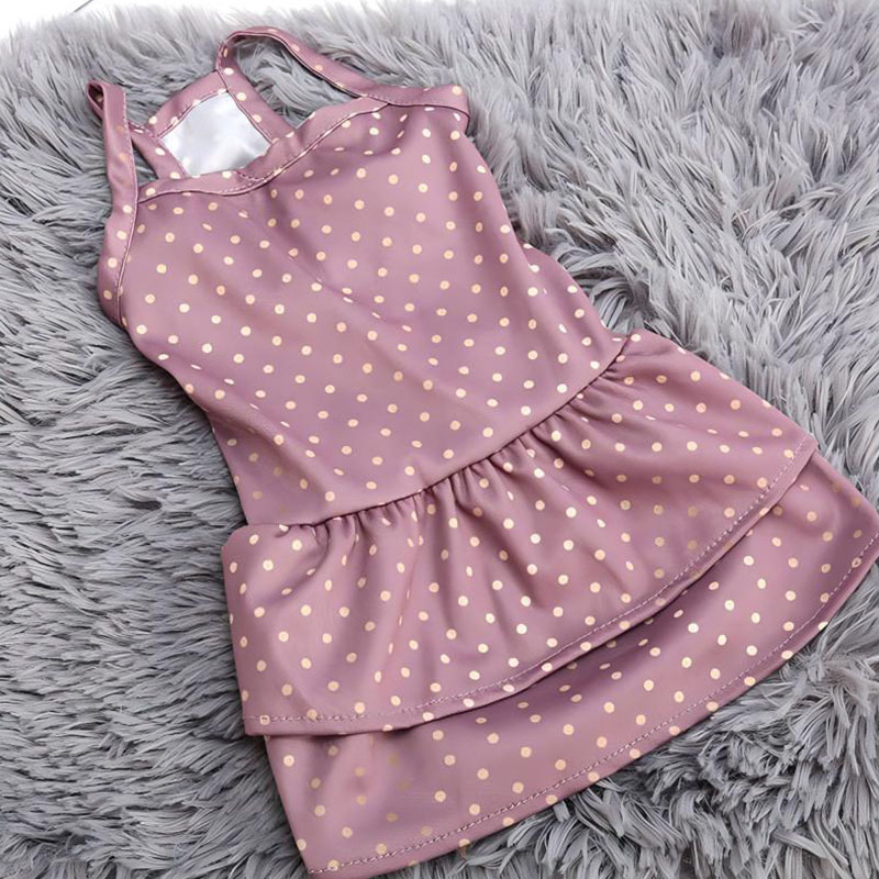 Printed Cat Dress Soft Chiffon Pet Skirt Apparel